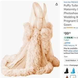 Tulle Maternity Photoshoot Gown - Champagne